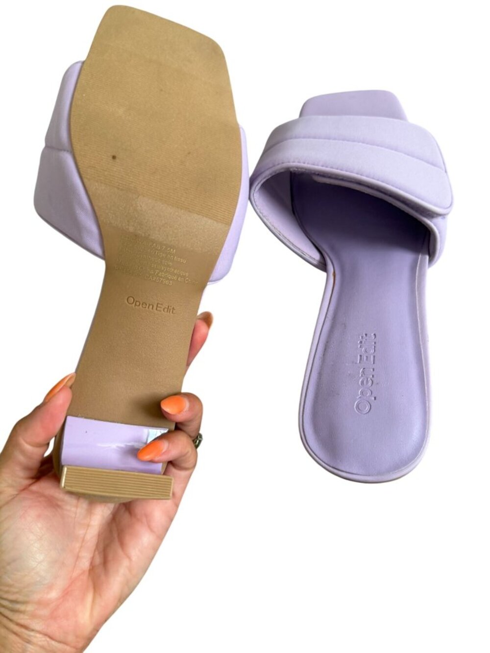 OPEN EDIT Purple Sandals Heels Size 7.5 Womens - Picture 3 of 7